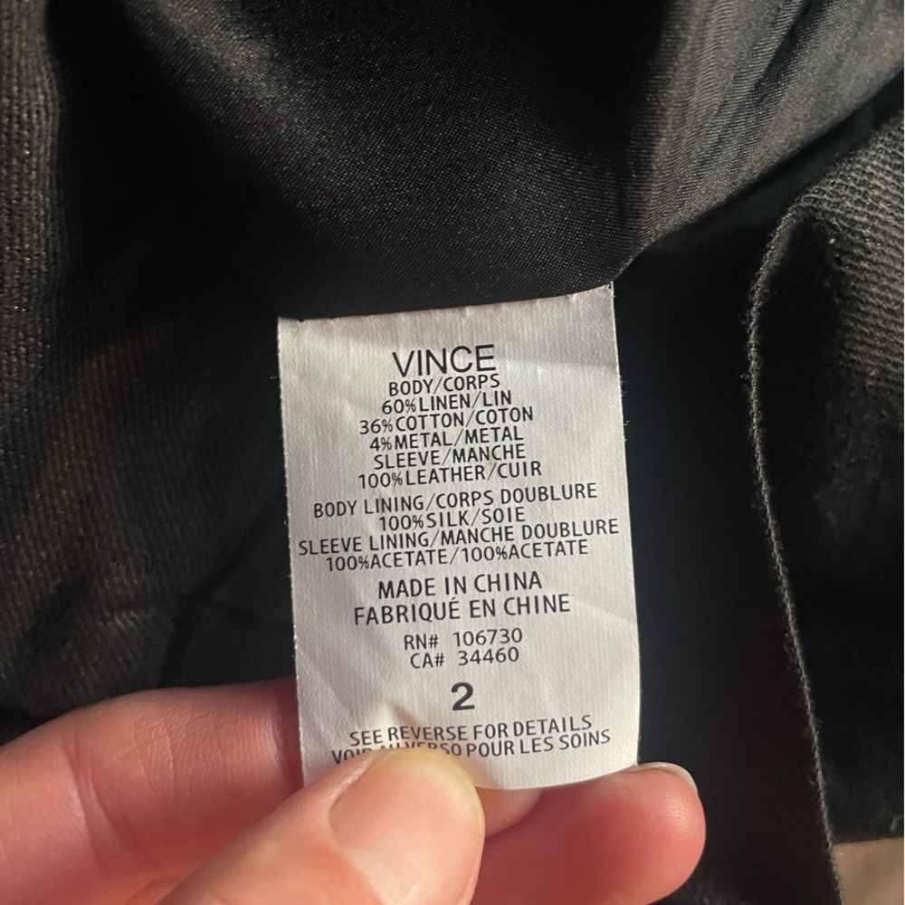Vince Linen & Leather Jacket - Picture 13 of 13